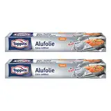 Toppits Alufolie Doppel-Kraft-Waben (10m x 29.5cm), 2er Pack (2 x 10 Meter)