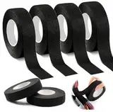 STSAIL 4 Stück Isolierband Schwarz, Gewebeband 19mm x 20m, Klebeband Schwarz Selbstklebend Auto Gewebeklebeband, Hitzebeständiges Kabelbaum Klebeband Kfz-Isolierband für Kabelbäume Electrical Tape