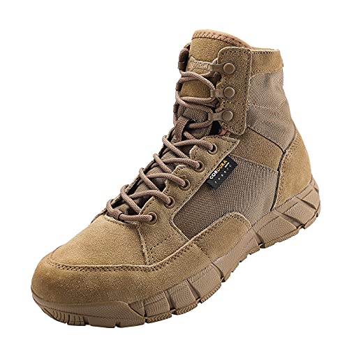 YEVHEV Tactical Schuhe Herren Leichte Militär Stiefel rutschfeste Ultralight Sportschuhe Verschleißfest Militärstiefel für Camping,Wandern,Sport,Outdoor（Braun 45）