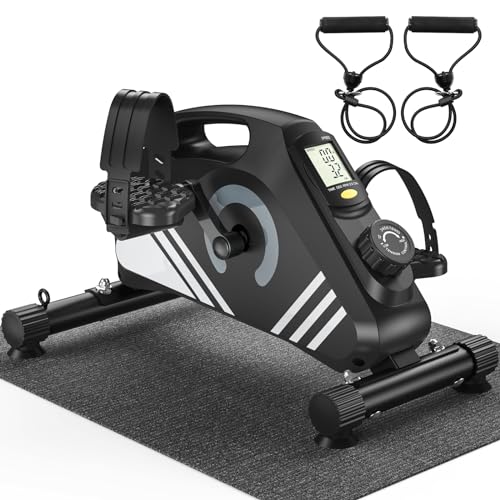 Dskeuzeew Pedaltrainer für zuhause, Beintrainer für Senioren & Büro, Mini Bike mit Trainingscomputer, extra breite Pedale, extra standfest & leise