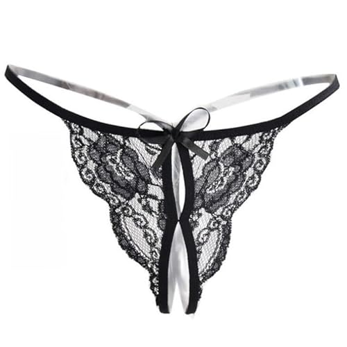 EAVUYIS Unterhosen Damen im Schritt Offen Große Größen Spitze String Tanga Damen Sexy Dessous mit öffnung Ouvert Höschen Slip Offen Erotisch Unterwäsche