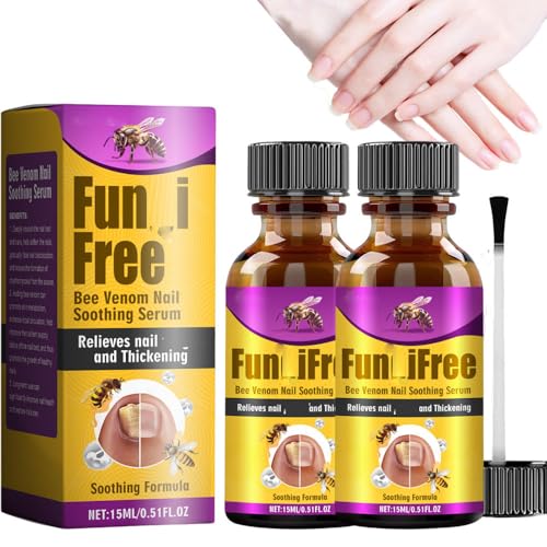 Flysmus Bienengift-Nagelbehandlungsserum, Nail Growth Treatment For Nail Strengthener, Nail Hardener Extra Strong And Growth, Nail Strengthener For Damaged Nails (2PCS)