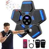 Music Boxing Machine,LED Elektronische Musik boxmaschine mit Boxhandschuhen,Bluetooth Music Wand Montierter Boxtrainer,5 Geschwindigkeitsmodi und Zählmodus Musikboxmaschine Für Kinder und Erwachsene