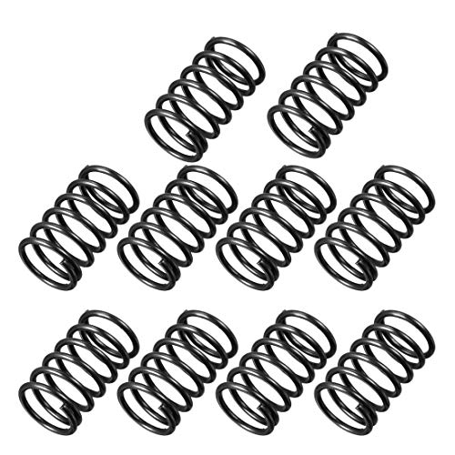 sourcing map 10Stk. Druckfeder Druckfedern Spiralfeder Stahlfeder Federstahl Sprungfeder 1,2mm Kabeldmr. 12mm Außendmr. 20mm freie Länge schwarz