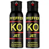 KO Pfefferspray Jet | Fog Verteidigungsspray | Abwehrspray Hundeabwehr | zur Selbstverteidigung | Sparset | Made in Germany (Jet 100 ML 2 STK)