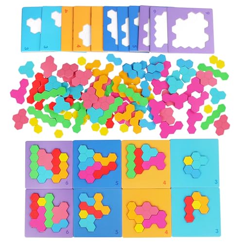 Dr. MUYA® Montessori Spielzeug 3 4 5 Jahre, Tangram, Puzzle, Kinderspiele ab 3 Jahre, Lernspiele ab 4 Jahre, Holzspielzeug ab 3 Jahre, Geschenk 3–5 Jahre Kinder Junge Mädchen