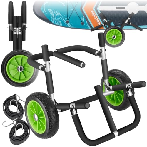 tectake® Transportwagen klappbar für Surfbrett, Transporter für Stand Up Paddling Board, Kanu Boot oder Kajak aufblasbar, Trolley für Schlauchboot, Buggy für SUP, Surfbrett Zubehör