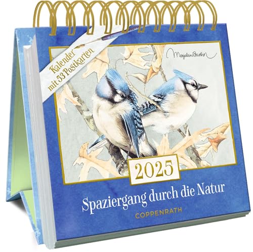 Kalender mit 53 Postkarten: 2025 - Marjolein Bastin - Spaziergang durch die Natur: Dekorativer Tischaufsteller mit Wochenkalendarium und illustrierten ... Hochwertige Ausstattung (Postkartenkalender)