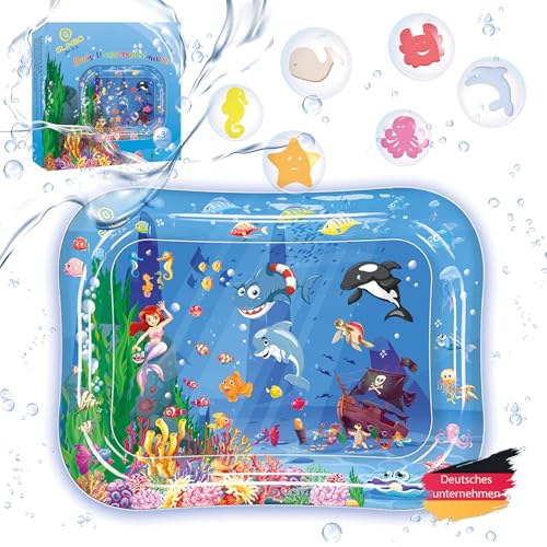 Glinbo Baby Wassermatte, Baby Wasserspielmatte BPA frei, Baby Spielzeug ab 3, 6 und 9 Monate, Bauchlage Babymatte