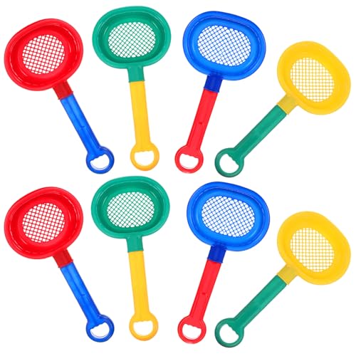8 PCS Sandsieb für Kinder,Strand-Sandsieb-Siebe,Sandsieb Für Den Strand,Strand Sand Sifter mit Lange Griff,Spielzeugsand Sifter Sieves,Strand-Sandsieb,Feines Sandsieb Kinder,Bunte Strand-Sandsiebe