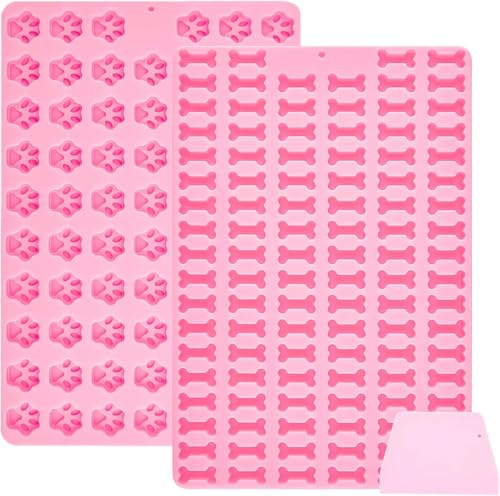 Socluer Backmatte Hundekekse 2 Stück Silikonformen für Hundeleckerlies und Katzenleckerli, Hundekekse Backform für DIY Keks, Schokolade, Kekse, Eiswürfel, Süßigkeiten