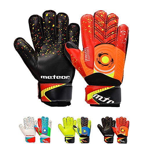 meteor Defence Fussball Torwarthandschuhe fur Kinder Spieler-Handschuhe Heren fußball-Handschuhe Damen tormann Handschuhe schutzt die Finger tormannhandschuhe Jungen Torwart Spieler Handschuhe Catch