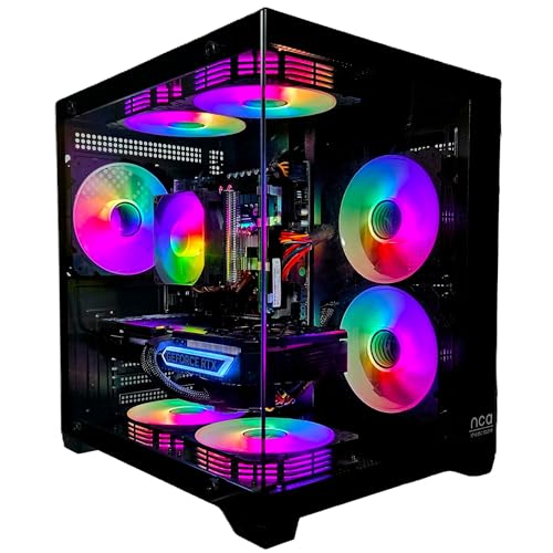 Gaming PC Phantom Black | NVIDIA RTX 3050 | SSD | Intel XEON 10 Kerner | RGB Lüfter mit Fernbedienung | Luftkühlung | 700W | WLAN 5 | Windows 11 (64GB RAM 1TB SSD)