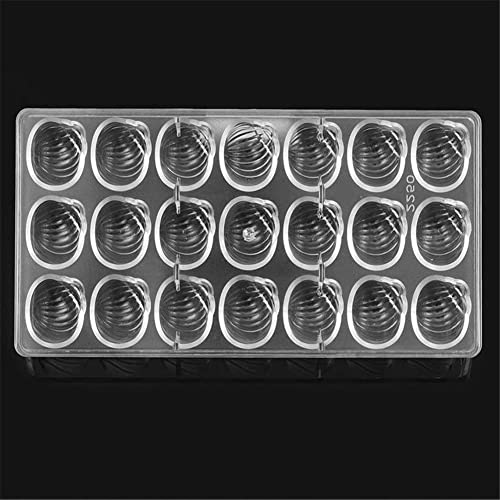 Schokoladenform mit 21 Mulden, Meeresschneckenform, Polycarbonat, transparente Schokoladenform, Polycarbonat, klares Schokoladen-Backblech, handgefertigte Süßwarenhersteller, DIY Süßigkeiten