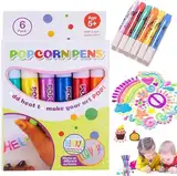 Pipihome Magic Puffy Pens, 6 Stück Popcorn Pens Puffy Pens Stifte, DIY Bubble Popcorn Drawing Pens, Magisch Popcorn Stift 3d Stifte für Kinder, Popcorn Stifte für Schreibwaren Gruß-Geburtstagskarten