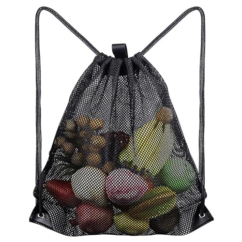 FIBOUND Netz-Rucksack Mit Kordelzug, Netz-Strandtasche, Netz-Kordelzug-Tasche, Netz-Turnbeutel, Rucksack Mit Kordelzug, Verstellbarer Schultergurt-Rucksack, Geeignet für Strand, Schwimmen, Fitness
