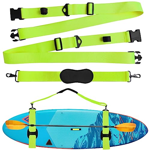 SUP Tragegurt Verstellbares Paddleboard Kajak,Trageriemen für Surfbrette Surfboard Longboards,Verstärkte Aufrüstung (Grün)