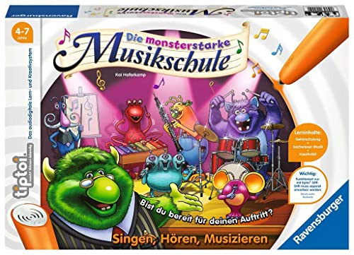 Ravensburger Tiptoi Spiel 00555 Monsterstarke Musikschule - Lernspiel Ab 4 Jahren, Singen-Hören-Musizieren, Für 1-4 Spieler