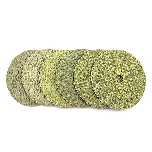 ZHLWei Trockenpolierpads, 6 Stück/Set 100 mm, Diamant-Polierpads, 4 Zoll, Marmor-Schleifscheibe, verwendet für Bodengranit