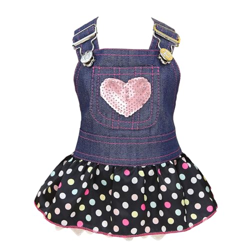 Hundekleid Welpe Luxus Rock Hundekleidung Paillette Liebe Herz Prinzessin Kleider Hochzeitsabend Kleid Tutu Rock Jeansrock Rock für Kleines Hundemädchen