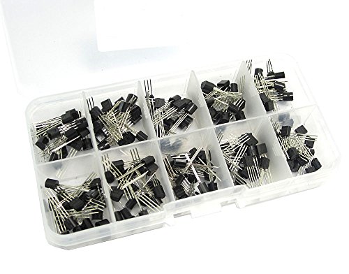 DollaTek 10 Werte 200PCS BC Transistors To-92 NPN PNP Power Transistor Sortiment Assorted Kit BC327-BC558 (bc327 Bc337 Bc517 Bc547 Bc548 Bc549 Bc550 Bc556 Bc557 Bc558) mit klarer Kunststoffbox