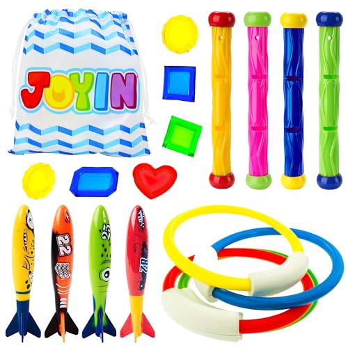 JOYIN 18 Stücke Tauchspielzeug Unterwasser Tauchen Diving Set, Tauchen Spielzeug für Kinder, Schwimmen Schwimmbad Sommerpool Schwimmspielzeug
