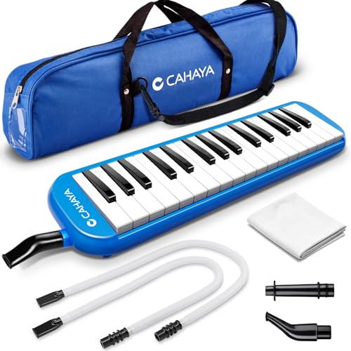 CAHAYA 32 Tasten Melodica für Kinder Melodica Instrument mit Tragetasche geeignet für Anfänger Studenten, musikalisches Geschenk für Jungen und Mädchen, Blau CY0050-2