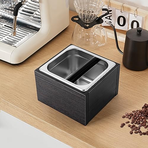 1500ML Klopfbehälter 18.5 x 17.5 x 12.5 cm,Tee-Behälter für Siebträger,Zubehör für Espresso-Kaffeemaschinen, Kaffeesatzbehälter, Abfallbehälter, Abklopfbehälter für Siebträger, Abklopfbehälter