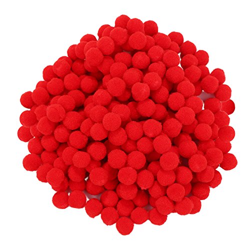 250 Stück Mini Pompoms Kleine Flauschige Pom Poms für Deko Kunsthandwerk DIY, Rot (10 mm)