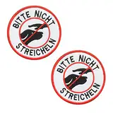 2 St. "BITTE NICHT STREICHELN" Taktisch Service Hund Emblem Bestickter Gestickt Abzeichen mit Klett Hund Militär Patch für Mittelgroße und Große Hunde Weste Harness Kleidung