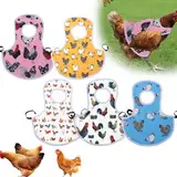 Hühner-Sattel für Hühner, Hühnerschürzen für Hühner, wasserdicht, bedruckt, Hühner-Sattel, Huhnweste, Jacke, Kleidung für Geflügel, Rücken, Federschutz, passend für kleine, mittelgroße Hühner, 5 Stück