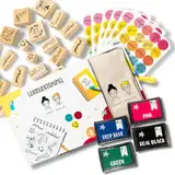 Stempelset für Lehrer – Lehrerstempel mit 13 Motivationstempeln, Vielfarbige Tinten und Bonus Gommettes – Ideal für Grundschule und Kindergarten