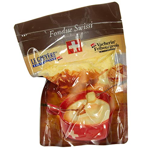 Food-United Fondue Swissi original 2x 500g aus Le Gruyère und Vacherin Fribourgeois Schweizer Käse mit AOP-Siegel cremig fein-herb würzig zart-schmelzend