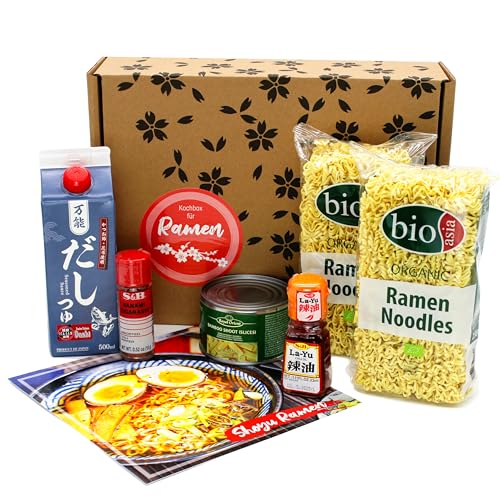 1mal1japan Ramen Kochset für japanische Nudelsuppe (für 8 Portionen, 6-teilige DIY Ramen Box, inkl. Anleitung), Geschenkidee