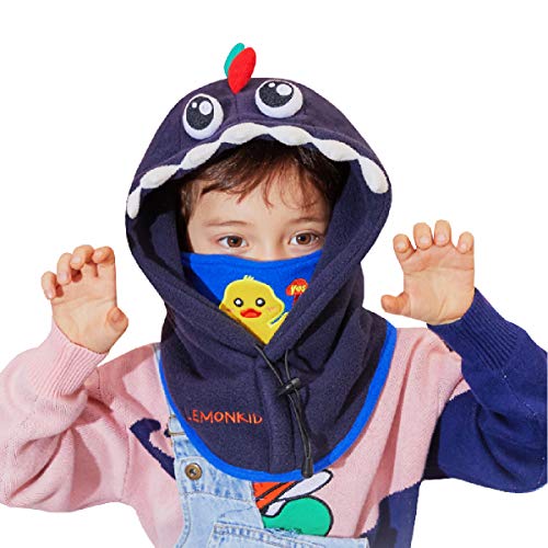 Azarxis Kinder Balaclava, Sturmhaube Winter Mütze Schalmütze Nackenschutz für Mädchen Jungen (Navy blau)