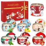 Kureny 6 Stück Duftkerze Weihnachten Geschenk set, Christmas Scented Candles Gift Set, Scented Candles Christmas, Christmas Candle, Weihnachtsgeschenke für Frauen,Kerzen Geschenk für Weihnachten