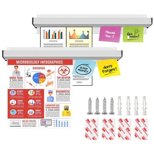 2 Stück Bonhalter, 30 cm Bonschiene Edelstahl, Bonhalter Selbstklebend, Catering Bonschiene, Sicheres Halterungssystem, Mit Schrauben Oder Klebebefestigung, Für Küche Bar BüroBestellungen Ticket.