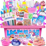 RDDAIPE Schleim Selber Machen Set, Einhorn Slime Set Zum Selbermachen,Schleim Set Mädchen,Schleim Kinder Spielzeug,DIY Slime Kit Bastel Sachen für Kinder Mädchen Geschenkideen 6 7 8 9 10 11 12 Jahre