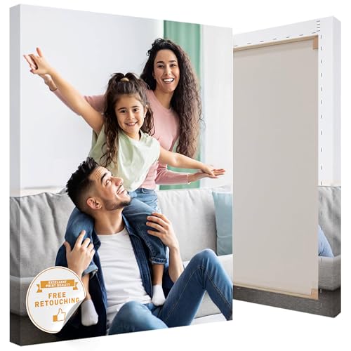 ecowalls Ihr Foto auf Leinwand 60x80 cm - Bild auf Leinwand mit Holzrahmen - Leinwand Bilder mit der Fotokorrektur und Retusche - Foto Leinwandbild Eigenes Foto - Personalisierte Geschenke