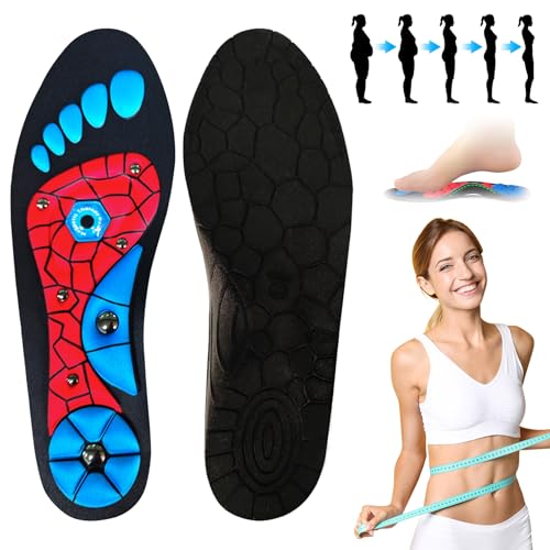 ZTBFHLZQ Magnetische Einlegesohlen, Massage Schuheinlagen, Magnetische Schuheinlagen Akupunktur, Schuheinlagen Orthopädische Für Männer Und Frauen, Reflexologie Akupressur Einlagen (M(40-43))