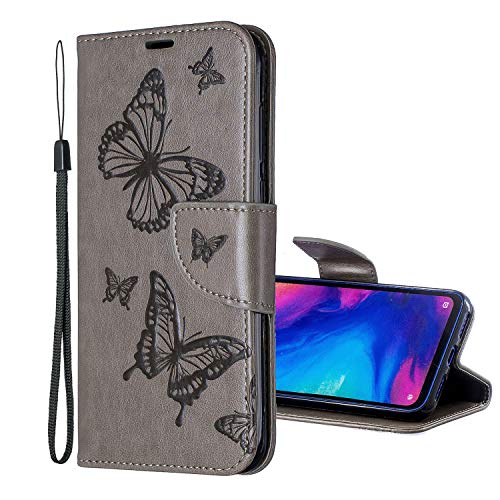 Nadoli Leder Hülle für Samsung Galaxy A32 4G,PU Leder Magnetverschluss Standfunktion Schmetterling Muster Brieftasche Schutzhülle Etui