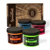 Speedball Stoff-Siebdruckfarben-Set, 118 ml, fluoreszierende Farben: Hot Pink, Limettengrün, Orange und Blau