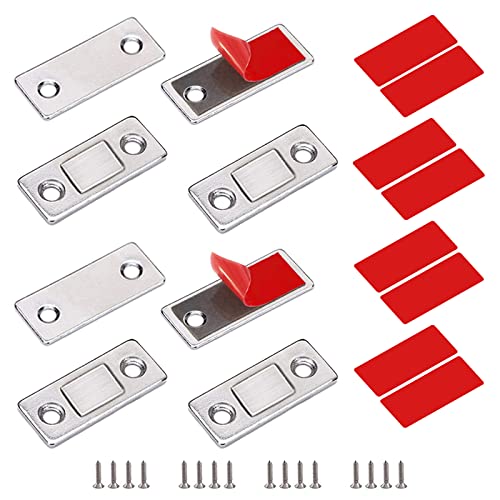 Türmagnete stark Magnetische Schranktür, 4 Stück selbstklebend für Möbel, Schrankmagnete, Edelstahl Möbelmagnete für Schiebetüren, Küche, Fenster, Schrank