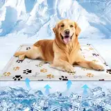 Kühlmatte für Hunde & Katzen,90 x 60cm Kühlmatte Katzen,Selbstkühlende Hundematte,Dog Cooling Mat Für Kleine Grosse Hunde,Kühldecke Hundebett für Zuhause Unterwegs Oder im Auto, Waschbar, Sommer