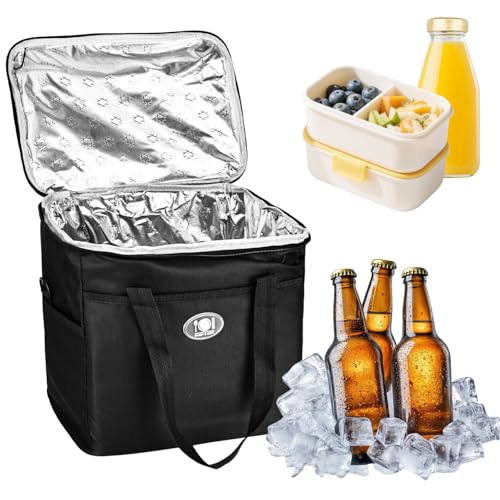YYTECH Kühltasche Klappbare 16L, Kühlbox Tragbare Eistasche Faltbar, Picknicktasche Kühltasche, Thermotasche für Essen, Wiederverwendbare Kühltasche Thermotasche Für Arbeit, Picknick, Camping