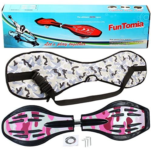 FunTomia Waveboard Original Mach1 Kugellager inkl. Tasche (Verschiedene Farbdesigns) (Pink/Army)