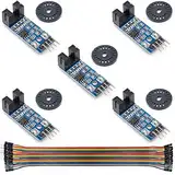 Youmile 5 Stücke Geschwindigkeitsmesssensor LM393 Geschwindigkeitsmessmodul Tacho Sensor Slot Typ IR Optokoppler für MCU RPI Arduino DIY Kit mit Encoder