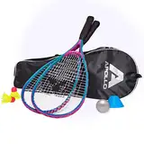 Apollo Speed Badminton Set | Badminton Schläger in versch. Farben | Federball Set | Squash Schläger Set | Badminton Tasche und Badmintonschläger | Federball Schläger | Federball Set Kinder