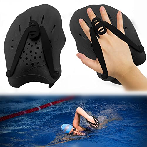 Unisex Erwachsene Schwimm-trainingsgerät Kinder Handpaddel Trainingstool Hand Paddle für Schwimmen, Einstellbar Schwimmpaddel Unterarm Kraftkraft Trainingshilfe Pool Übungsgerät Zubehör