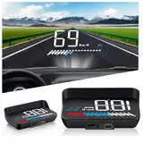 Auto HUD Anzeige OBD2& HUD Anzeige GPS Dual System, Fahrzeug Geschwindigkeitsmesser Auto Tachometer Wasser Temperatur Messgerät Motor Geschwindigkeit Sicherheitsalarm Anwendbar auf alle Fahrzeuge